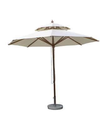 China Aluminum Farmhouse 2.7m Circular Umbrella Double - Layer Hand Cranked With Polyester Rubber Base Fabric for sale