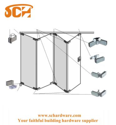 China Best-selling Frameless Manufacturing Folding Glass Door Accessories for sale