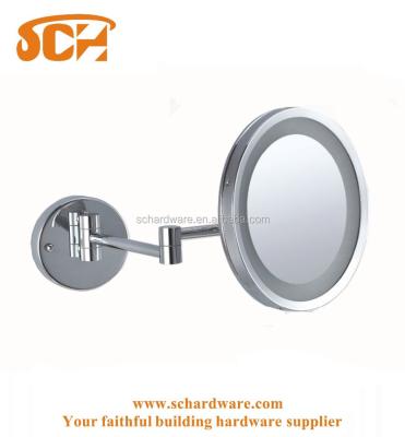 China 2-Face Bathroom Swivel Make Up Wall Mounted Round LED Light Mirror Cosmetic Mirror for sale