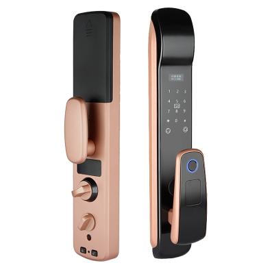 China Household Zinc Aluminum Alloy Smart Lock Fingerprint Password Radio Unlock To Detect Alarm Work App Control Door Lock DL-11003 for sale