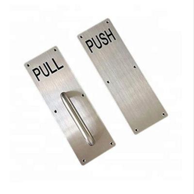 China Modern quality exterior door lock door lever handle PULL and stainless steel pressure plate with screws for sale