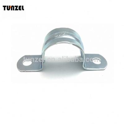 China Pipe Fitting Listed Two Hole Galvanized Steel Rigid Strap With Pipe Fitting for sale