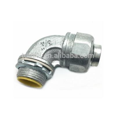 China 90 Degree Waterproof Waterproof Malleable Conduit Flexible Connector for sale