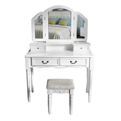 China New Item Cheap Drawer (Height) Black Bedroom Dressing Table Adjustable With Chair for sale