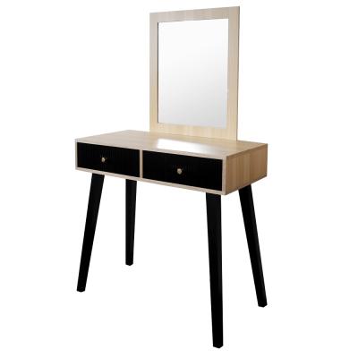 China Chinese Wholesale Manufacture Foldable Single Vanity Wooden Mirrored Dressing Table With Drawers for sale