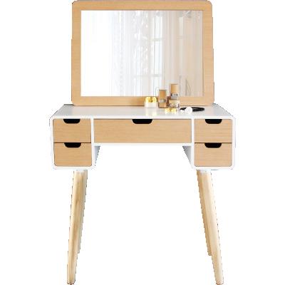 China New Item Foldable Wooden MDF Mirror Dresser Vanity Makeup Dressing Table With 5 Drawers for sale