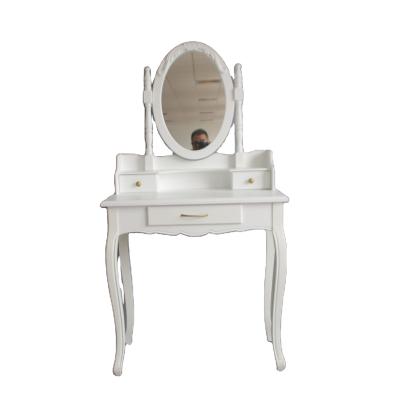 China New Adjustable Classic Bedroom Furniture White Vanity Makeup Dressing Table With Mirror for sale