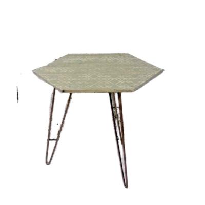 China New Cabinet Modern Rustic Adjustable Metal Leg Outdoor Cafe Dining Round Table Wood Living Room for sale