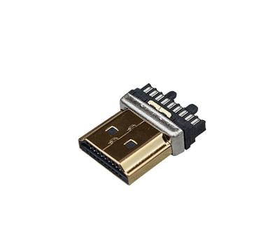 China Supply HDMI Connector One Solder Wire Head Rubber Core Soldered Type 2.6 Wire Housing Back Cover Immaculate HAD-13MJ-BLXXX-19 for sale