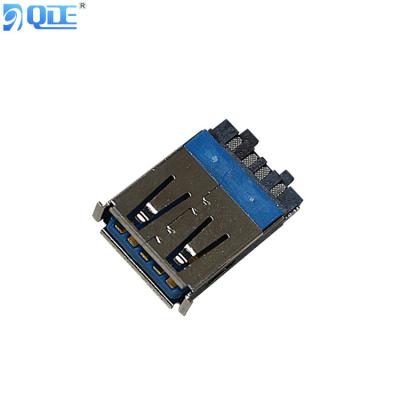 China Compurter USB A/F3.0 Vertical Automatic Soldering Line Female Connector Straight Blue Glue for sale