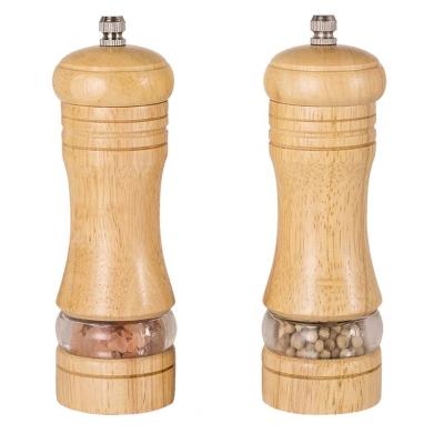 China Sustainable Wooden Salt And Pepper Mill Set, Pepper Grinders, Salt Shakers With Adjustable Ceramic for sale