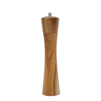 China Rotor Acacia Wood Salt and Pepper Mill Ceramic Pepper Grinder 10 Inch Tall Sustainable Premium Wood Body for Kitchen for sale