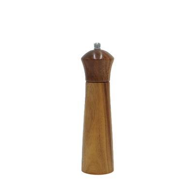 China Solid Wood 8 Inch Pepper Mill and Grinder Set Eco-Friendly Original Color Viable Acacia Wood with Adjustable Coarseness for sale