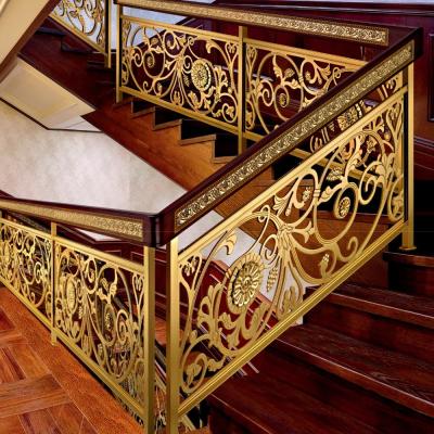 China EUROPEAN High End Decorative Stair Handrail Brass Material Design for sale