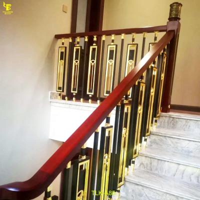 China New Style Luxury Modern Style Indoor Staircase Fencing Luxury Brass Handrails and Railings for sale