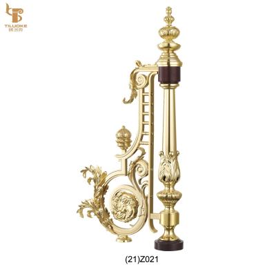 China Huge High End Body Post Stair Railing Decorative Brass Handrail Post for sale