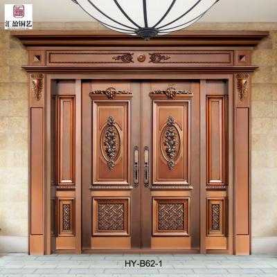 China EUROPEAN Luxury Type Real Copper Material Front Doors for sale