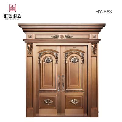 China Real Copper Material Traditional Luxury Home Entry Security Doors for sale