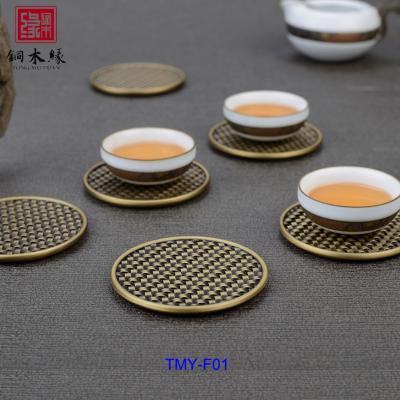 China Sustainable High End Brass Coasters For Drinks for sale