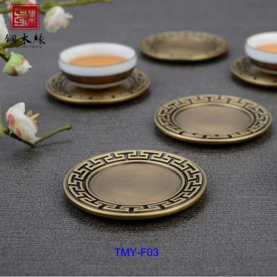 China Durable High End Pure Brass Material Metallic Coaster for sale