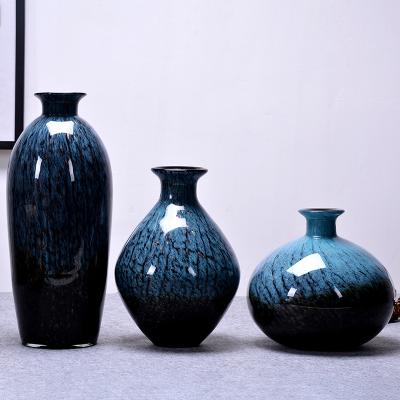 China Creative Art Deco New Chinese Style Flower Vase Household Jewelry Crafts Living Room Glass Dry Place Vase for sale