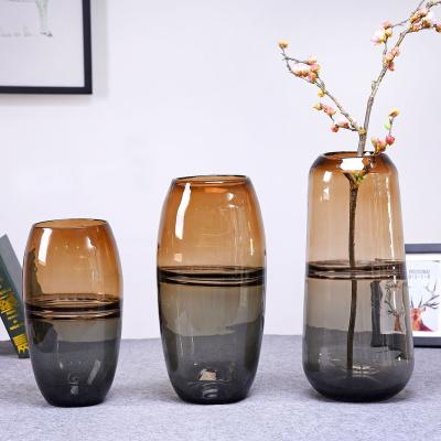 China Creative home flower arrangement bamboo rich in Art Deco Simple color vase ornaments living room flower arrangement glass bottle decoration for sale