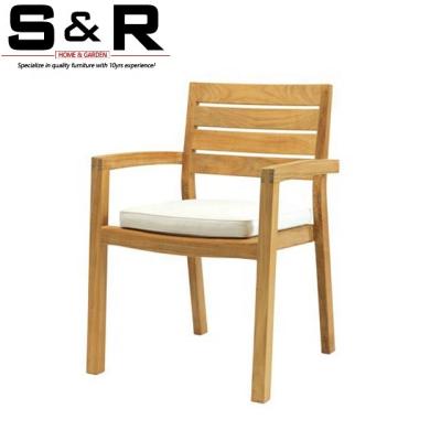 China Eco-Friendly\UV Resistant\Water Proof\Weather Resistant Outdoor Furniture Bistro Chair Patio Teak Wooden Chairs Set Outdoor Dining Chairs for sale