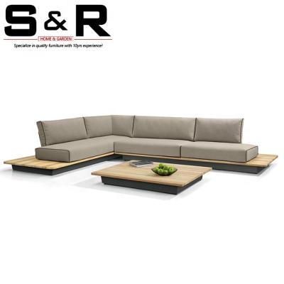 China Eco-Friendly Modern Wood Furniture\UV Resistant\Water Proof Outdoor SR-TK601\Weather Resistant S&R Teak Set Luxury Armless Sofa Set Designs for sale