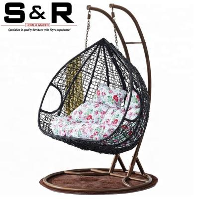 China Hot Sale Outdoor Hanging Hanging Chair Eco-friendly\UV Resistant\Water Proof\Egg Hammock Garden Seats Chair 2 Swing Time for sale