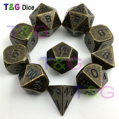 China Plating Silver Or Gold Color Polyhedral RPG Zinc Metal Dies With Antique Effect for sale