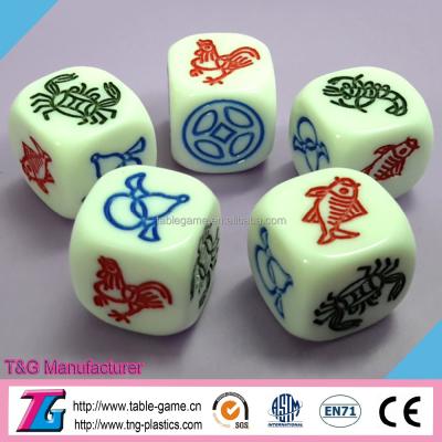 China Pure Color 2017 Newest Style Customized Engraved Dice For Board Game for sale