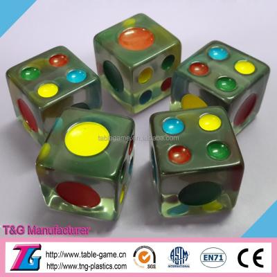 China New Color Pure Style Plastic Colorful Dots Dice For Board Game for sale