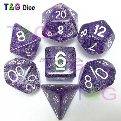 China Creative Polyhedral Glitter Effect Glitter Dies for Dungeons and Dragons RPG Board Game for sale