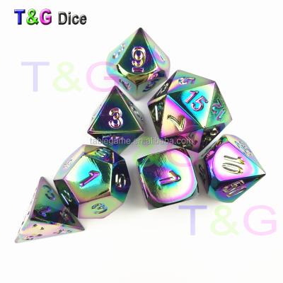 China High Quality Rainbow Color Dnd Die Plating Set Rainbow Special Metal Polyhedral Dies for sale