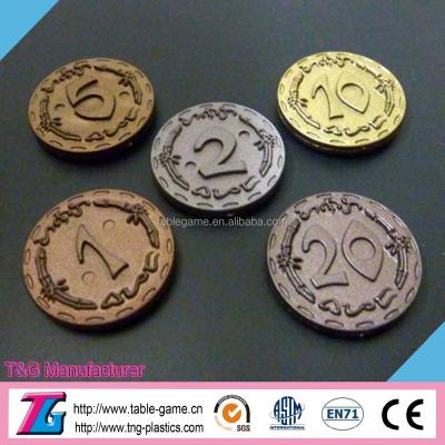 China Plating silver or gold color metal chip high quality brand for board game for sale