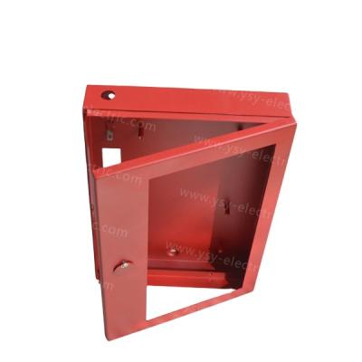 China Power Supply Customized Powder Coating Red Steel Sheet Metal Fabrication Fire Box / Housing With Bending for sale