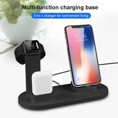 China Wireless Charger for Cell Phones Earphone Watch Mobile Phone Radio Charging Station Qi Standard 3 in 1 Wireless Charger for iPhone for Airpods for sale