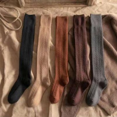 China QUICK DRY Women's Cable Knit Over-the-Knee Boots Socks Extra Long Winter Thermal Socks for sale