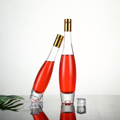 China food & Beverage Fruit Ice Glass Wine Bottle Craft Wine Bottle Packaging Rolling Empty Matte Transparent Custom Glass Bottle for sale