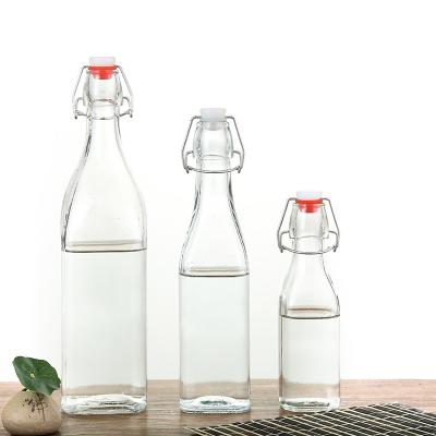 China Home wholesale 500ML1000ML750ML250ML decoration cut enzyme wine bottle beverage bottle fruit glass sealed bottle for sale