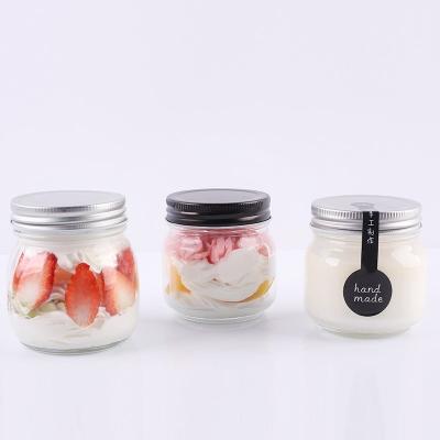 China Mini Custom 200Ml 300Ml 600Ml 750Ml 32Oz Viable Wide Mouth Ball Mason Jar Glass With Lid And Straw For Food for sale