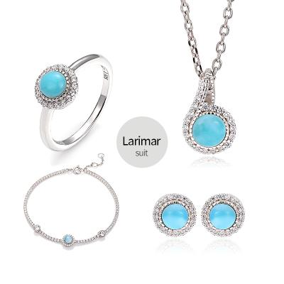 China Hot Sale TRENDY Necklace Ring Earrings Jewelry Sets For Women Silver Bridal Zircon Jewelry 2020 Accessory for sale