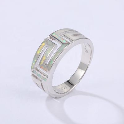 China 2021 New Fashion TREND Women Created Jewelry 925 Australian Synthetic Opal Ring Silver for sale