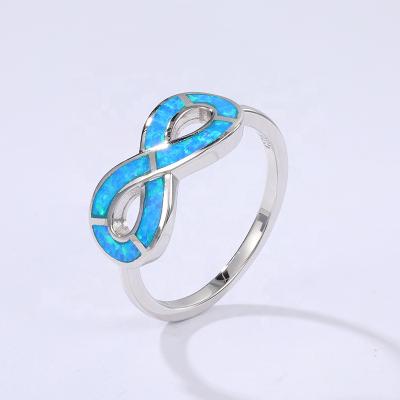 China 2021 New Fashion TREND Women Created Jewelry 925 Australian Synthetic Opal Ring Silver for sale