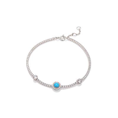 China FASHION CZ Jewelry 925 Silver Bangle Blue Eye Bracelets For Women Party Fine Jewelry Bracelets Bangles for sale