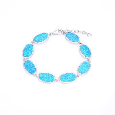 China Fashion TRENDY Charm Bracelet Women Jewelry For Party 925 TRENDY Sterling Silver Opal Bracelet Gift for sale