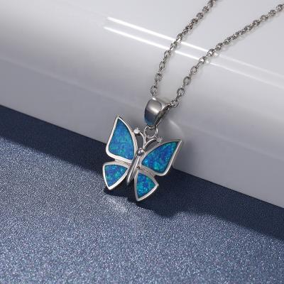 China TRENDY Jewelry Gift For Women Fashion 925 Sterling Silver Synthetic Opal Pendant Necklace for sale