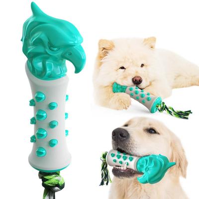 China Viable Indestructible Rubber Molar Toothbrush Pet Dental Care Stick Scepter TPR Supplies TPR Aggressive Hard Dog Toys for sale