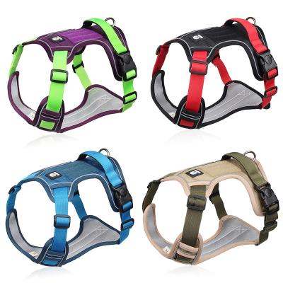 China Adjustable Pet Supplier Dog Harness Vest Reflective Neck No Pull Harness Military Duty Tactical Vest For Dogs for sale