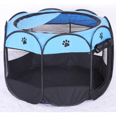 China Breathable Portable Folding Outdoor Tent Dog Puppy Operation Paw Tent Playpen Pop Up Pet Octagon Easy Cage Outdoor Cage For Small Animals for sale